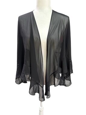 Investments Black Sheer Ruffled Wrap Scarf